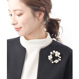 パール×ストーンサークル型ブローチ ラウンド型 ラインストーン | VINGTAINE | 詳細画像8