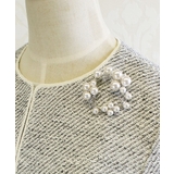 パール×ストーンサークル型ブローチ ラウンド型 ラインストーン | VINGTAINE | 詳細画像6