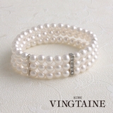 3連パールブレスレット(6mm)B14-8 | VINGTAINE | 詳細画像1