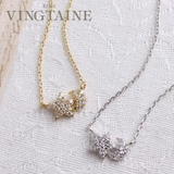 キュービックジルコニアムーン＆スターネックレス 月 星 | VINGTAINE | 詳細画像1 