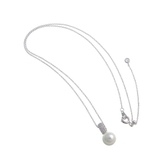 エレガント一粒パールネックレス キュービックジルコニア スライダー式アジャスター | VINGTAINE | 詳細画像3 