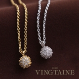 ミニパヴェボールネックレス アジャスターチェーン スライダーチェーン | VINGTAINE | 詳細画像1