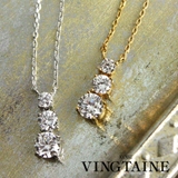 トリロジーネックレス ショートネックレス キュービックジルコニア | VINGTAINE | 詳細画像1