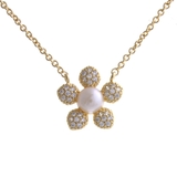 淡水パール×パヴェフラワーネックレス 一粒 キュービックジルコニア | VINGTAINE | 詳細画像2