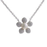 淡水パール×パヴェフラワーネックレス 一粒 キュービックジルコニア | VINGTAINE | 詳細画像3