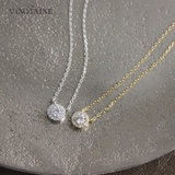 一粒ストーンネックレス ヘイローデザイン スライド式アジャスター | VINGTAINE | 詳細画像1 