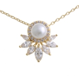 淡水パール×キュービックジルコニアデザインネックレス スライド式アジャスター ス… | VINGTAINE | 詳細画像2 