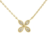 ゴールド | キュービックジルコニアフラワーネックレス スライダーチェーン スライド式アジャス… | VINGTAINE