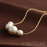 アシンメトリーコットンパールネックレス/シンプル/グラデーション C3110 | VINGTAINE | 詳細画像1