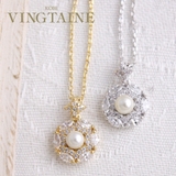 可憐なパールビジューネックレス/キュービックジルコニア C3131 | VINGTAINE | 詳細画像1 