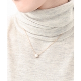 ゴールド | 一粒淡水パールラウンドネックレス ショートネックレス シンプル | VINGTAINE