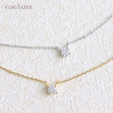 一粒ストーンネックレス キュービックジルコニア 真鍮 | VINGTAINE | 詳細画像1
