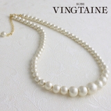 グラデーションコットンパールネックレス ショート エレガント | VINGTAINE | 詳細画像1 
