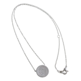 シルバー | パヴェサークルネックレス キュービックジルコニア スライド式アジャスター | VINGTAINE