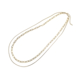 ゴールド | 2連チェーンミドルネックレス レディース ネックレス | VINGTAINE