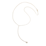 ゴールド | 淡水パール&Y字チェーンネックレス ラリアット バロックパール | VINGTAINE