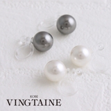 クリスタルパールノンホールピアス(8mm) ピアスみたいなイヤリング シンプル | VINGTAINE | 詳細画像1 