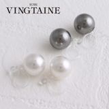 クリスタルパールノンホールピアス(10mm) ピアスみたいなイヤリング シンプル | VINGTAINE | 詳細画像1 
