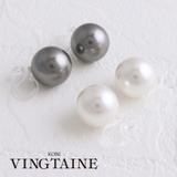 クリスタルパールノンホールピアス ピアスみたいなイヤリング シンプル | VINGTAINE | 詳細画像1 