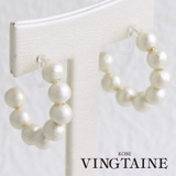 コットンパールハーフフープノンホールピアス 樹脂製イヤリング | VINGTAINE | 詳細画像1 