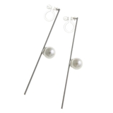 パール付きロングスティックノンホールピアス 樹脂製イヤリング シンプル | VINGTAINE | 詳細画像3 