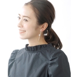 パール付きロングスティックノンホールピアス 樹脂製イヤリング シンプル | VINGTAINE | 詳細画像5 