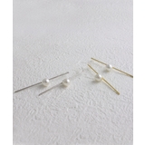 パール付きロングスティックノンホールピアス 樹脂製イヤリング シンプル | VINGTAINE | 詳細画像6 