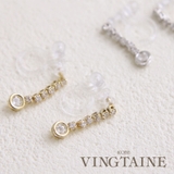 ミニラウンドストーンシンプルノンホールピアス 樹脂イヤリング 金属アレルギー | VINGTAINE | 詳細画像1 