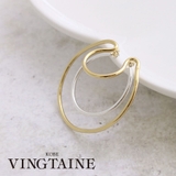 【片耳用】コンビカラー3連風ビッグリングイヤーカフ ミックスカラー シンプル | VINGTAINE | 詳細画像1 