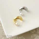 【片耳販売】パール付きウェーブイヤーカフ イヤーカフ イヤーカフス | VINGTAINE | 詳細画像1 