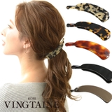 べっ甲風ミニバナナクリップ/オフィス/シンプル/ヘアアクセサリー H-209 | VINGTAINE | 詳細画像1 