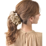 ベージュ | ふんわりシフォンのバナナクリップ/シンプル/ヘアアクセサリー H-24 | 神戸ヴァンテーヌ