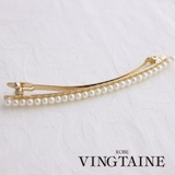 小粒パールの細ラインバレッタ/シンプル/オフィス/ヘアアクセサリー H-526 | VINGTAINE | 詳細画像1