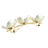 ビジューなホワイトフラワーバレッタ お花 ラインストーン | VINGTAINE | 詳細画像6 