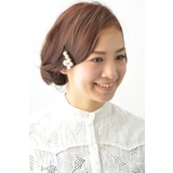 ストーン×大粒パールヘアピン（2本セット） ラインストーン スクエアH | VINGTAINE | 詳細画像4 