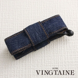 ステッチ入りスクエアデニムリボンバナナクリップ ヘアクリップ ヘアアクセサリー | VINGTAINE | 詳細画像1 