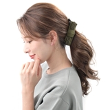 ネイビー | ベーシックリボンバナナクリップ クラシカル スクエアリボン | VINGTAINE