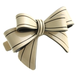 ベージュ | ベーシックカラーリボンバレッタ/立体/ヘアアクセサリー H-847 | VINGTAINE