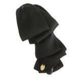 ブラック | フリルトップリボンバナナクリップ（ベーシック） サテン風 ヘアクリップ | VINGTAINE