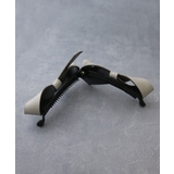 フェイクレザーシンプルリボンバナナクリップ エレガント オフィス | VINGTAINE | 詳細画像8 