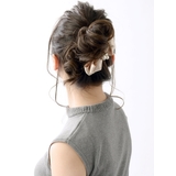 コットンパールビジュー×サテンリボンバレッタ エレガント オフィス | VINGTAINE | 詳細画像5 