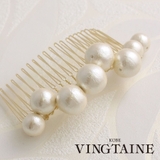 コットンパールラインヘアコーム シンプル 結婚式 | VINGTAINE | 詳細画像1 