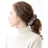 モカ | ベルベットツイストリボンバナナクリップ エレガント ヘアクリップ | VINGTAINE