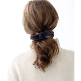 ブラウン | ベルベットツイストリボンバナナクリップ エレガント ヘアクリップ | VINGTAINE