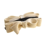 ライトイエロー | スタッズ風カラーリボンバナナクリップ シンプル デイリー | VINGTAINE