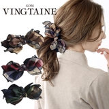 ビッグチェック柄リボンバナナクリップ フェミニン キュート | VINGTAINE | 詳細画像1