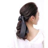 アシンメトリーロングサテンリボンヘアクリップ シンプル くちばしクリップ | VINGTAINE | 詳細画像7