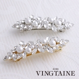 パールビジューリーフモチーフバレッタ（M） エレガント 華やか | VINGTAINE | 詳細画像1 