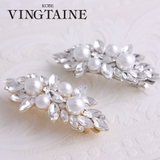 パールビジューリーフモチーフバレッタ（S） エレガント 小さめ | VINGTAINE | 詳細画像1 