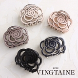 ローズバンスクリップ 透かし模様 ブラック | VINGTAINE | 詳細画像1 